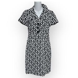 CLUB MONACO KATE SHIRTDRESS FLEUR DE LIS PRINT SHORT SLEEVE POLO DRESS SIZE 0